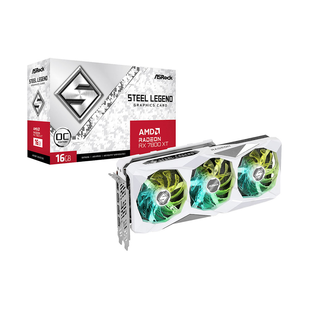 AsRock AMD Radeon RX7800 XT Steel Legend 16GB OC DDR6 Graphic Card