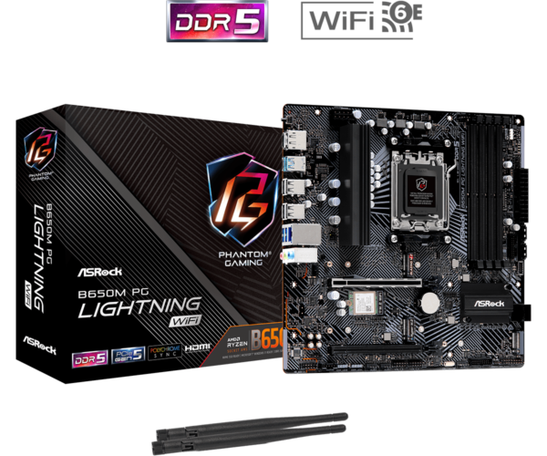 ASRock B650M PG Lightning Wifi AM5 MATX DDR5 Motherboard - Image 2