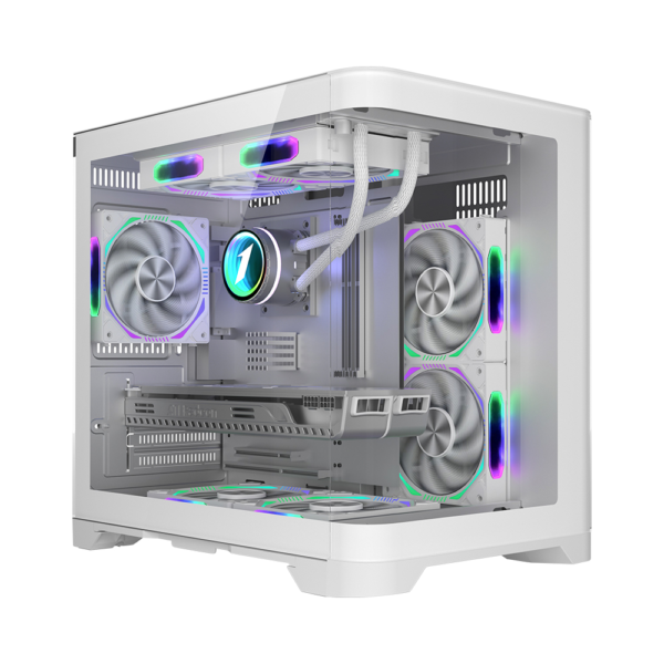 1STPlayer UV 5 MATX ARGB Fan PC Case White