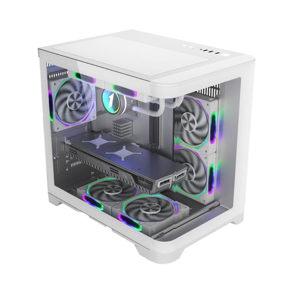 1STPlayer UV 5 MATX ARGB Fan PC Case White - Image 3