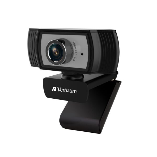 Verbatim 66614 Webcam Full HD 1080P with Built-in Microphone Black Silver - Image 2