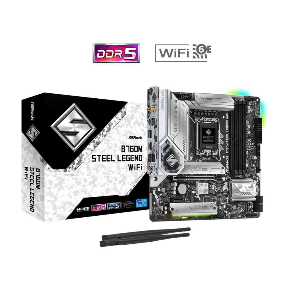 Asrock B760M Steel Legend Wifi DDR5 Matx Intel Motherboard