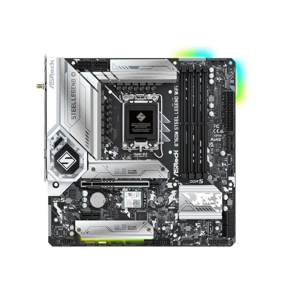 Asrock B760M Steel Legend Wifi DDR5 Matx Intel Motherboard - Image 2