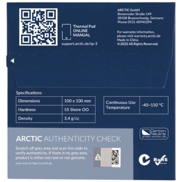 ARCTIC Thermal Pad TP-3 - 100 x 100mm Thick 1.5mm - Image 2